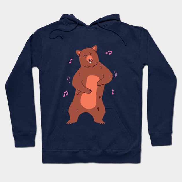 Funny Dancing Bear Hoodie by FunnyMoonCosmic